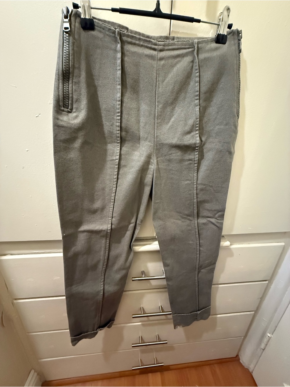 Maison Martin Margiela for H&M Gray Green Cropped Zip-Detail Pants